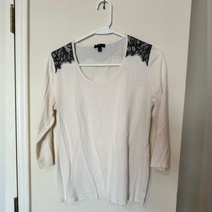 Talbots blouse, lace accents